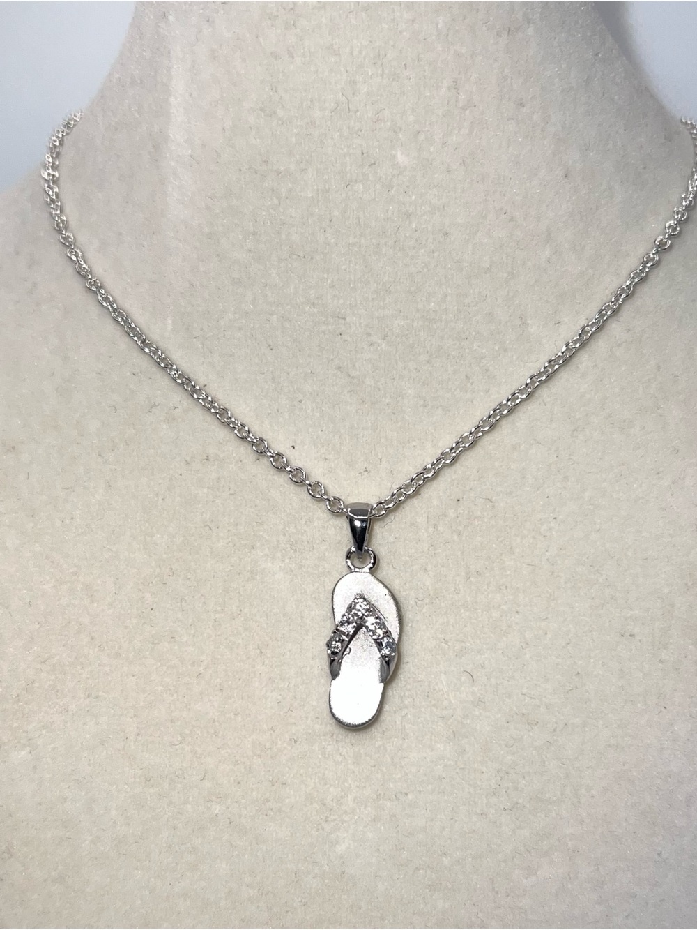 Silver Flip-Flop Pendant Necklace - Women Jewelry